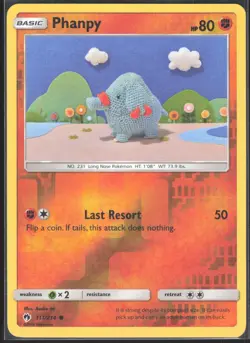 Phanpy 111 Lost Thunder - Reverse Holo Pokemon NM/M - Very Rare - Image 1