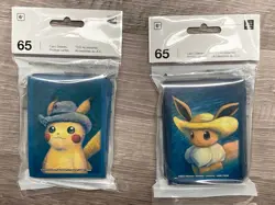 Pokemon Center x Van Gogh Museum Pikachu Self-Portrait 65 Card Sleeves & 65 Evee - Image 1
