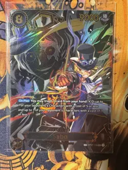 Bandai One Piece Card Game Sabo OP07-118 SP Secret Rare Alt Art Foil EN - Image 1
