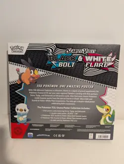Pokemon Black Bolt White Flare 4 Booster Pack Poster Collection Box - NEW SEALED - Image 2