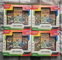 Pokemon TCG First Partner Illustration Collection Box X4 New And Sealed - Image 1