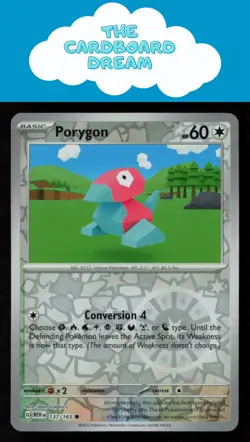 Porygon SV: Scarlet & Violet 151 #137/165 Common Reverse Holo Pokemon Card - Image 1
