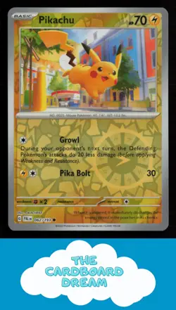 Pikachu SV02: Paldea Evolved #062/193 Reverse Holo Pokemon Card - Image 1