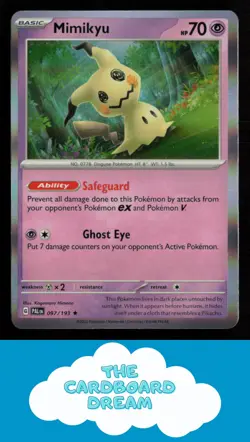 Mimikyu SV02: Paldea Evolved #097/193 Rare Holo Pokemon Card - Image 1