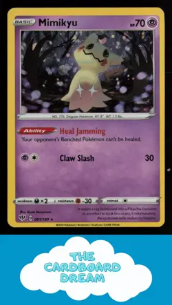 Mimikyu SWSH03: Darkness Ablaze #081/189 Rare Holo Pokemon Card - Image 1