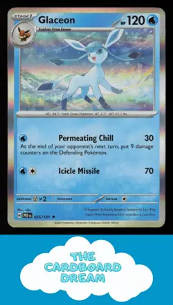 Glaceon SV: Prismatic Evolutions #025/131 Rare Holo Pokemon Card - Image 1