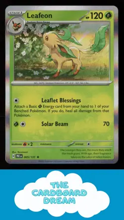 Leafeon SV: Prismatic Evolutions #005/131 HOLO Pokemon Card - Image 1