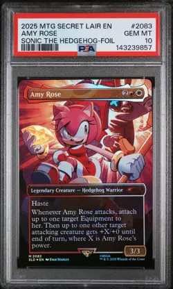 Amy Rose #2083 2025 Magic MTG Secret Lair Sonic The Hedgehog • Foil • PSA 10 - Image 1
