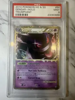 Pokemon Gengar Prime 94/102 Triumphant Ultra Rare Holo PSA 9 2010 - Image 1