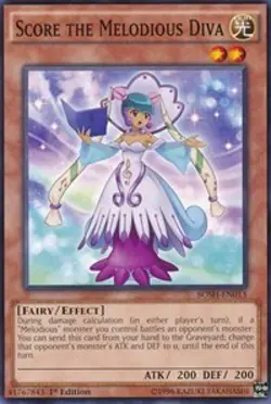 1x Score the Melodious Diva - Unlimited NM Eng YuGiOh - Breakers of Shadow - Image 1