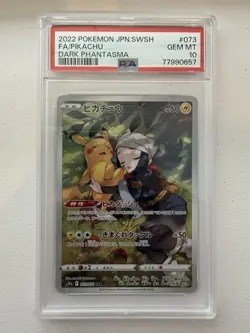 Pokemon Dark Phantasma S10a Pikachu TCG CHR 073/071 Japanese PSA 10 - Image 1