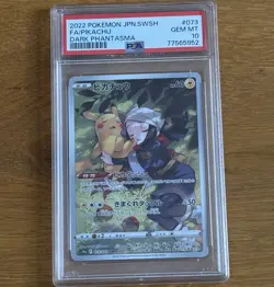 Pokemon Dark Phantasma S10a Pikachu TCG CHR 073/071 Japanese PSA 10 - Image 1