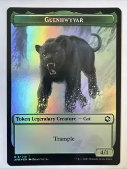 Guenhwyvar Wolf Double-Sided Token T Foil Adventures in the Forgotten Realm NM - Image 1