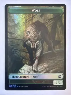 Guenhwyvar Wolf Double-Sided Token T Foil Adventures in the Forgotten Realm NM - Image 2