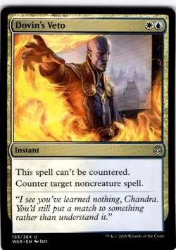 MTG Dovin's Veto War of the Spark Uncommon #193 - Image 1