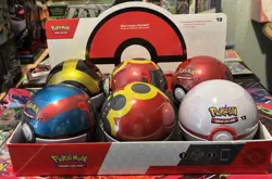 All 6 Pokemon TCG Poke Ball Tin 2025 Full Set with Full Display - Image 1