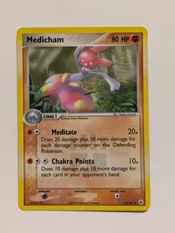 ✨REVERSE HOLO Rare🔥MEDICHAM Ex 10/101 👍 Hidden Legends PokemonTGC 2004 - Image 2