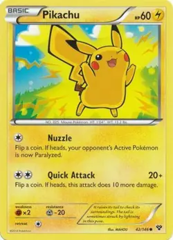 Pikachu - 42/146 - Common LP, English Pokemon XY Base Set - Image 1