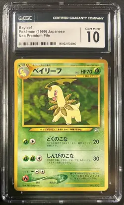 Pokemon Bayleef No. 153 Neo Premium File Promo Card CGC 10 - Image 1