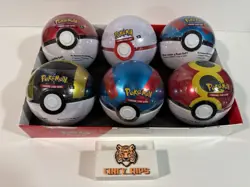 Pokemon Pokeball Tins in Display Box NO DENTS E25 Sealed | Lot of (6) | 18 Packs - Image 1