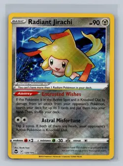 Radiant Jirachi 120/195 Radiant Rare Silver Tempest NM 2022 Free Shipping - Image 1