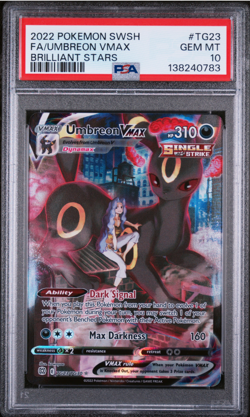 PSA 10 2022 POKEMON SWORD & SHIELD BRILLIANT STARS #TG23 FA/UMBREON VMAX - Image 1