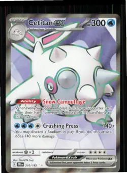 Cetitan ex 210/182 Ultra Rare Destined Rivals Pokemon Near Mint - Image 1