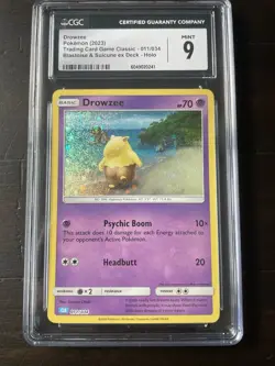 Pokemon CGC 9 Classic Card Game Drowzee 011/034 Holo - Image 1