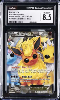 2016 POKEMON GENERATIONS RADIANT COLL - HOLO #RC28 FLAREON EX CGC 8.5 - Image 1