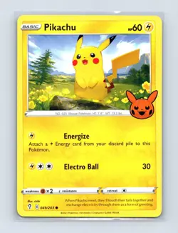 Pikachu 049/203 Common Evolving Skies Pokemon Lightly Played - Image 1