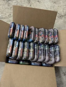 60 Pokemon TCG Chaos Rising & Perfect Order Mini Tin Sealed 2 Booster Packs - Image 1