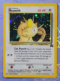 Meowth 10/53 GB Black Star Promo Pokemon Card VLP + Swirl! - Image 1