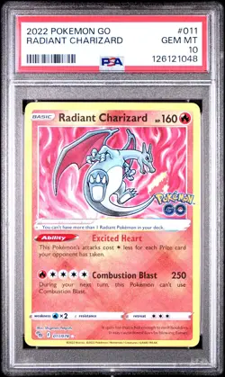 2022 POKEMON GO #011 RADIANT CHARIZARD PSA 10 - Image 1
