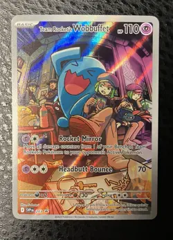 Pokemon TCG Team Rocket's Wobbuffet 203 Scarlet & Violet Black Star Promo - Image 1