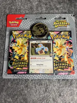 Pokemon Mega Evolution Ascended Heroes Komala Promo 2 Pack Hanger Sealed. - Image 1