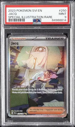 2023 POKEMON SVI EN-SCARLET & VIOLET SPECIAL ILLUSTRATION RARE #250 JACQ PSA 9 - Image 1