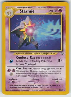 Starmie 25/64 Rare Neo Revelation Pokemon Moderately Played - Image 1