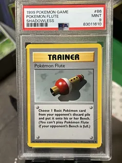 1999 Pokemon Game Shadowless #86 Pokemon Flute PSA 9 MINT - Image 1