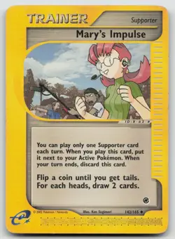 Mary's Impulse 142/165 Uncommon Expedition Base Set Pokemon Moderately Played - Image 1
