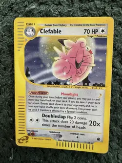 Pokemon Clefable Expedition Base Set Holo Rare #007/165 70 HP 2002 English - Image 1