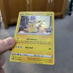 Pokemon Pikachu SWSH234 Cosmos Holo Black Star Promo Card Near Mint Condition - Image 3