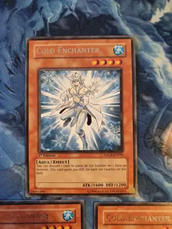 3x Yu-Gi-Oh Rare Cold Enchanter TDGS-EN096 1st Edition playset - Image 2