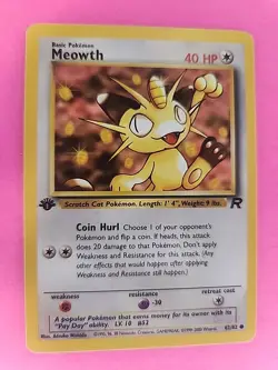 Meowth 1st Edition Team Rocket Pokemon Card WOTC NM - Image 2