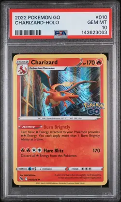 2022 POKEMON GO #010 CHARIZARD-HOLO PSA 10 - Image 1