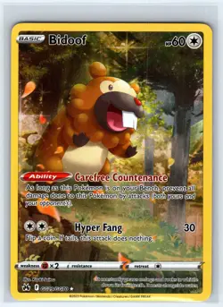 Bidoof GG29/GG70 Holo Crown Zenith Galarian Gallery Pokemon NM - Image 1