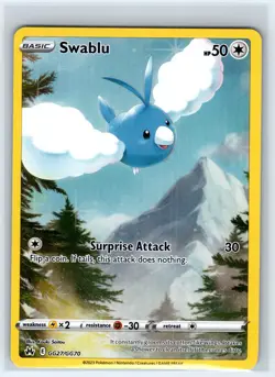 Swablu GG27/GG70 Holo Crown Zenith Galarian Gallery Pokemon NM - Image 1