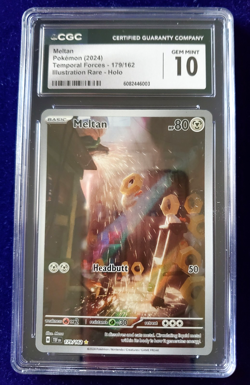 Pokemon TCG SV Temporal Forces Meltan 179/162 IR Holo CGC 10 Gem Mint - Image 1
