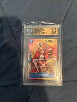 Bandai One Piece CCG Monkey D. Luffy P-043 Promo Full Art Foil BGS 9.5 EN - Image 1