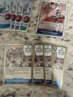 One Piece OP-16 Prisoner of Impel Down, Buggy alt, Mr.3 (Galdino) card lot NM - Image 4