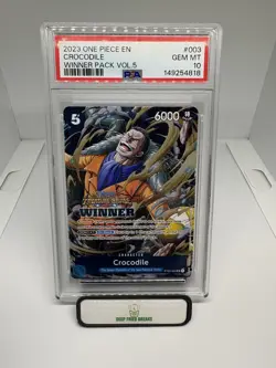 2023 One Piece Winner Pack Vol 5 Crocodile Treasure Cruise Promo ST03-003 PSA 10 - Image 1